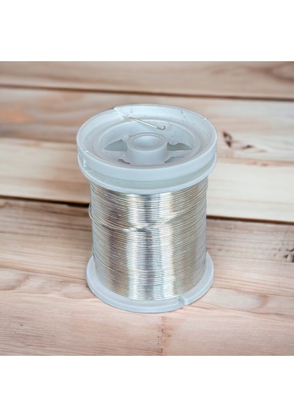 0.60 mm Gümüş Renkli ( 30 gr - 12 Metre ) Takı , Gelin , Çiçek , Filografi Teli