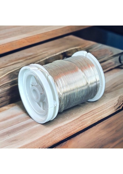 0.60 mm Gümüş Renkli ( 30 gr - 12 Metre ) Takı , Gelin , Çiçek , Filografi Teli fiyatları