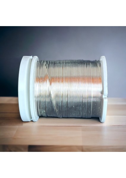 0.60 mm Gümüş Renkli ( 30 gr - 12 Metre ) Takı , Gelin , Çiçek , Filografi Teli modelleri