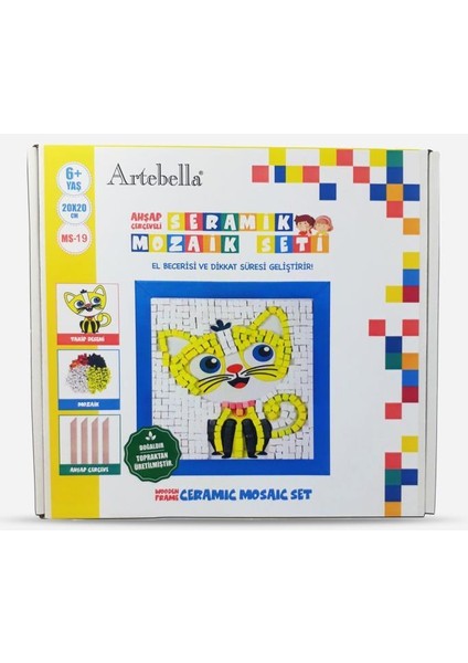 19 I Çocuk Ahşap Çerçeveli Seramik Mozaik Set 20X20 cm fiyatları