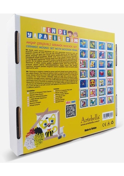 19 I Çocuk Ahşap Çerçeveli Seramik Mozaik Set 20X20 cm modelleri