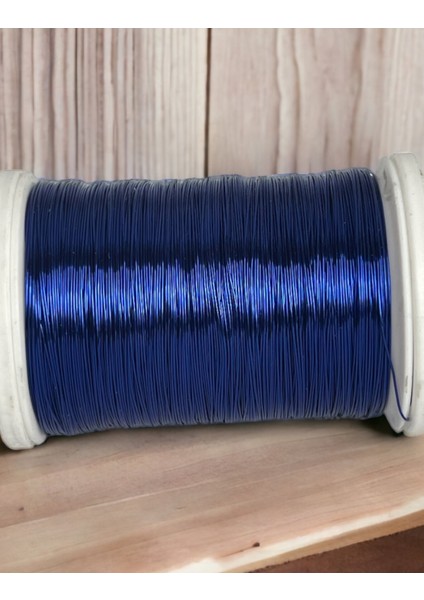 0.30MM ( 100GR -150M) Bakır Üstü Gümüş Kaplı Nazar Boncuk Lacivert Renkli Filografi Teli