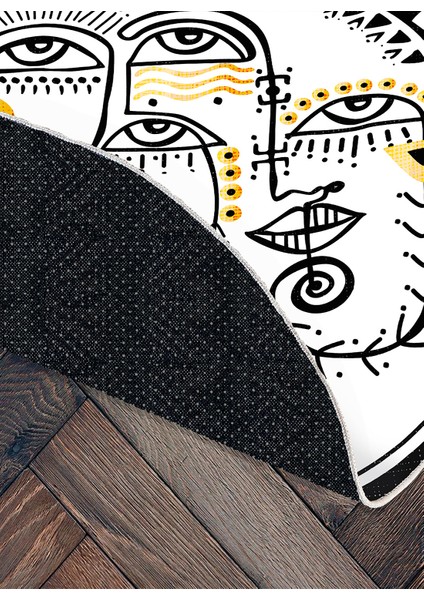 Makine Dokuması Pamuklu Dokuma ve Kaymaz Taban, Leke Tutmaz, Yıkanabilir, Modern Oda Halısı