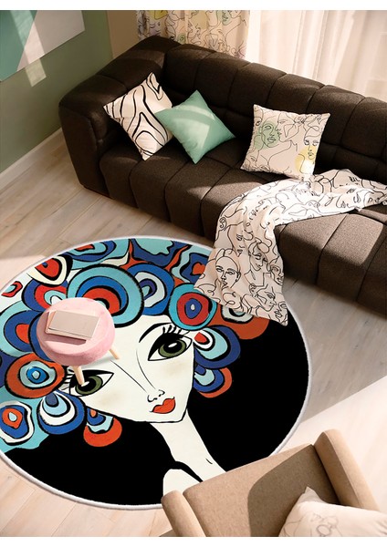 Makine Dokuması Pamuklu Dokuma ve Kaymaz Taban, Leke Tutmaz, Yıkanabilir, Modern Oda Halısı