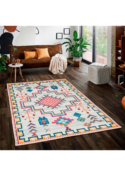 Özel Tasarım, Kaymaz Taban, Uzun Ömürlü, Ince Yıkanabilir, Dekoratif Modern Oda Halısı, Kilim