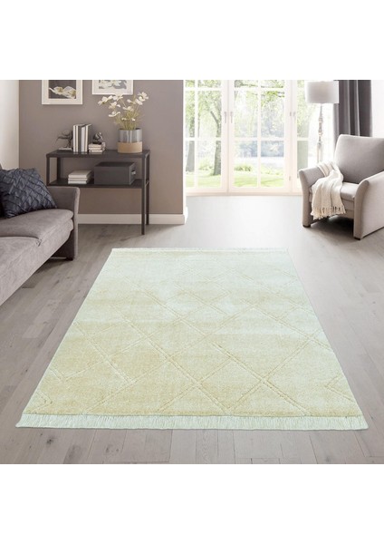 Pandora Yumuşak Shaggy Şampanya Çocuk Odası Oturma Odası Salon Mutfak Halısı 1192A_RB33 100 x 300 cm