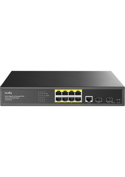 GS2008PS2 2port Gigabit Sfp,1consol,2gigabit Combo,8 Port Poe L2 Yönetilebilir Gigabit Switch