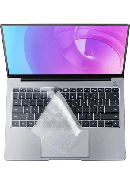 Apple Macbook 16' Touch Bar A2141 Klavye Koruyucu Transparan Buzlu Silikon Ped