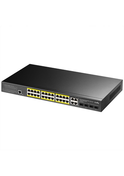 GS2028PS4 4combo,1konson,24 Port Gigabit 400W Poe Yönetilebilir Metal Rack Mount Switch