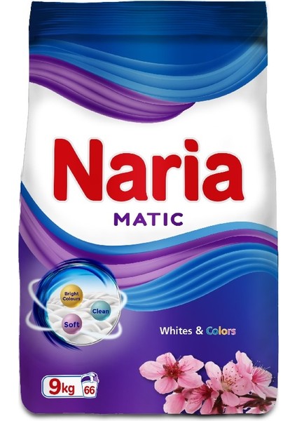 Naria Matic Toz Çamaşır Deterjanı Beyazlar & Renkliler Için 9 kg 66 Yıkama