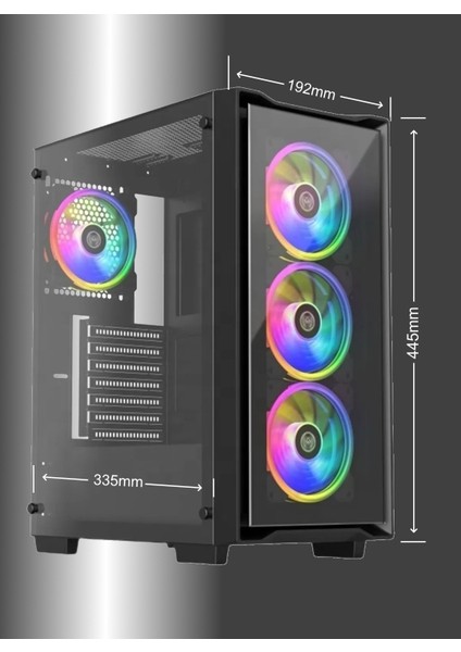 Cs-1 Bilgisayar Kasası 4 x 120MM Rgb Fan + Controller + Uzaktan Kumanda