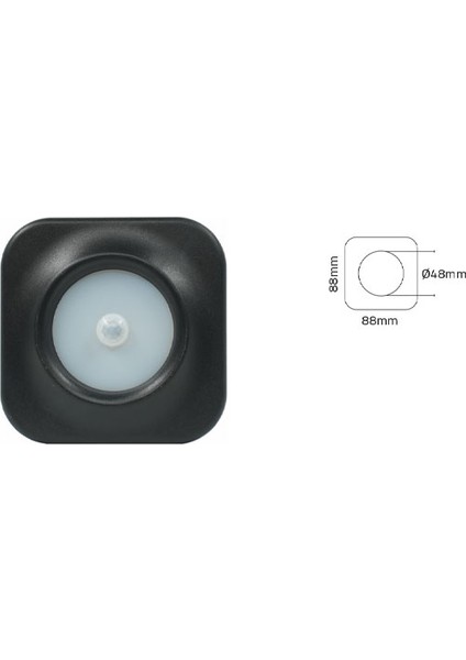 3 Watt Radar Sensörlü, Siyah Kasa, Beyaz Işık Merdiven, Koridor, Basamak, Hol Armatürü - LED Armatür modelleri