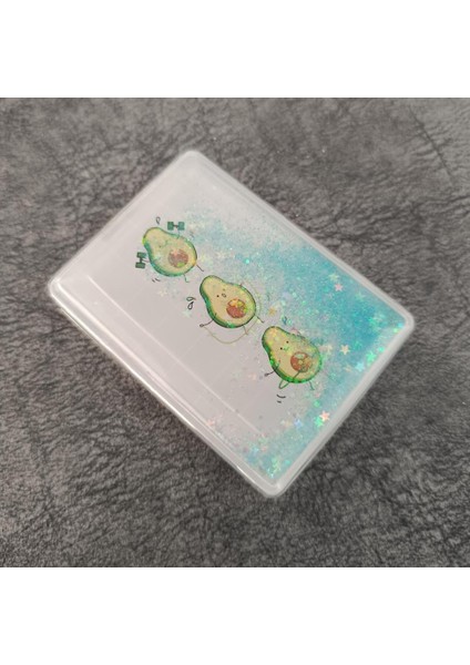 Cep Ayna Avokada Makyaj Çanta Seyahat Taşınabilir Ayna Simli Sulu Kozmetik