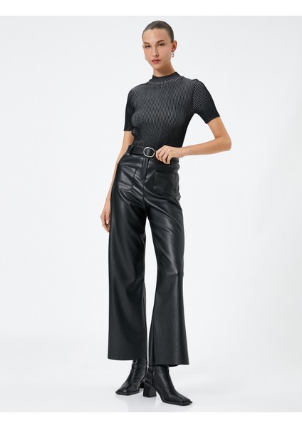 Triko Kazak Kısa Kollu Fitilli Yarım Balıkçı Yaka Slim Fit fiyatları