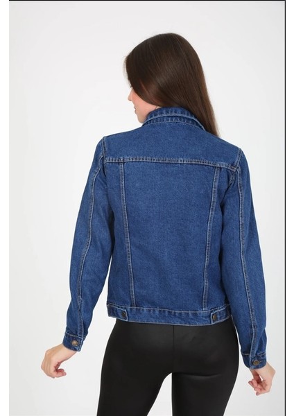 Kadın Mavi Basic Kot Ceket modelleri