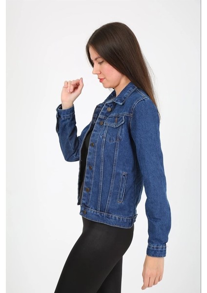 Kadın Mavi Basic Kot Ceket fırsatları