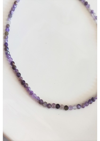 3 mm Faset Ametist Doğal Taş Kolye fiyatları