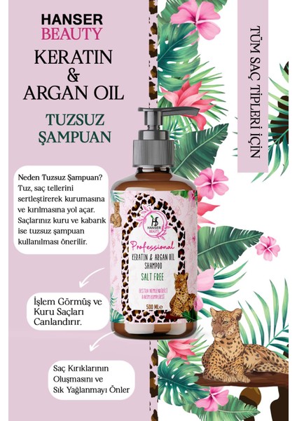 Beauty Keratin & Argan Yağlı Tuzsuz Şampuan 500 ml modelleri