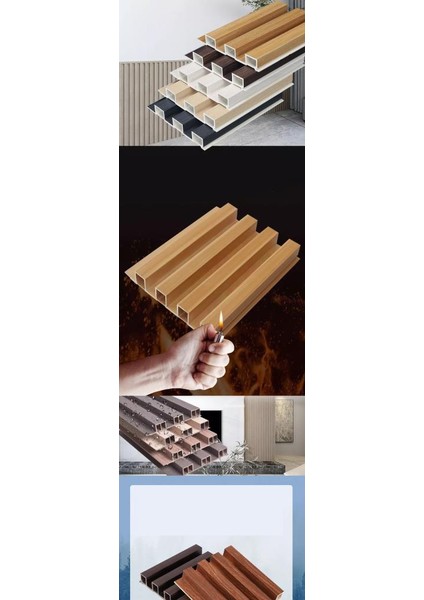 16 x 45 cm Atc Beyaz Dekoratif Ahşap Görünümlü Pvc Kaplama Lambiri