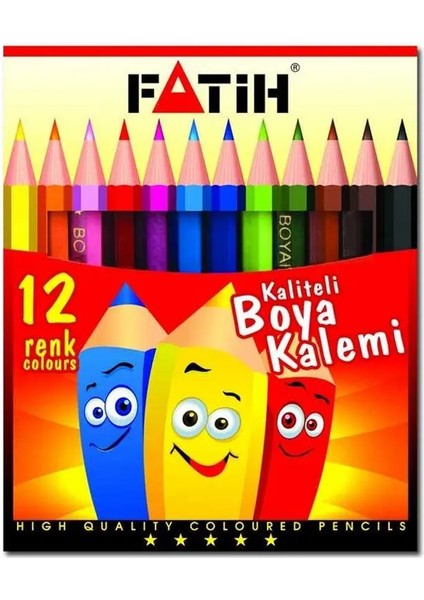 12 Renk Kuru Boya Yarım Boy