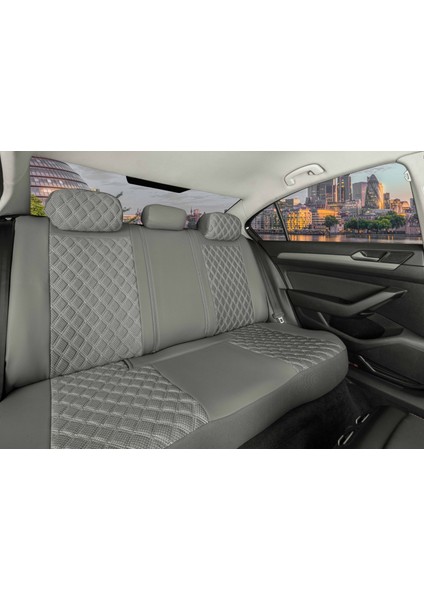 Fresh Start volkswagen Passat B8,5 Uyumlu Yarı Deri Oto Koltuk Kılıfı Ön Arka Takım Füme fiyatları