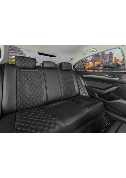 Fresh Start renault Fluence Uyumlu Yarı Deri Oto Koltuk Kılıfı Ön Arka Takım Tam Siyah fiyatları
