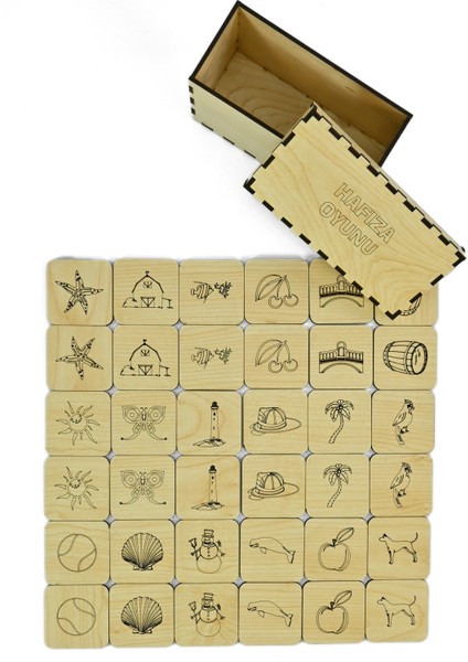 Capella Wood Works Ahşap Hafıza Oyunu, Eşleştirme Puzzle