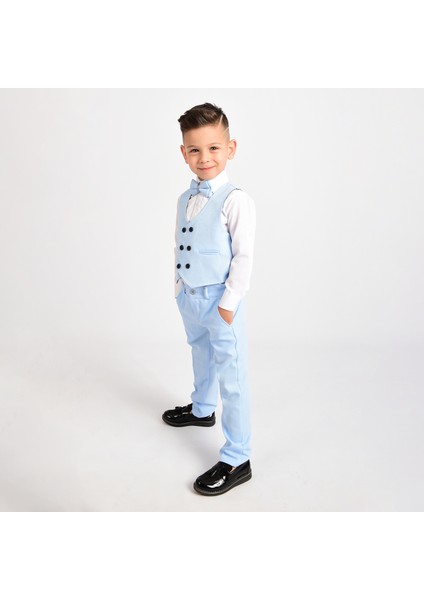 Erkek Çocuk Smokin Takım Elbise Yelekli Papyonlu modelleri