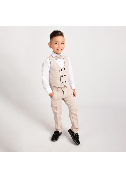 Erkek Çocuk Smokin Takım Elbise Yelekli Papyonlu modelleri