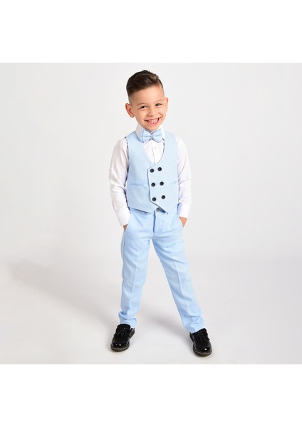 Erkek Çocuk Smokin Takım Elbise Yelekli Papyonlu fiyatları
