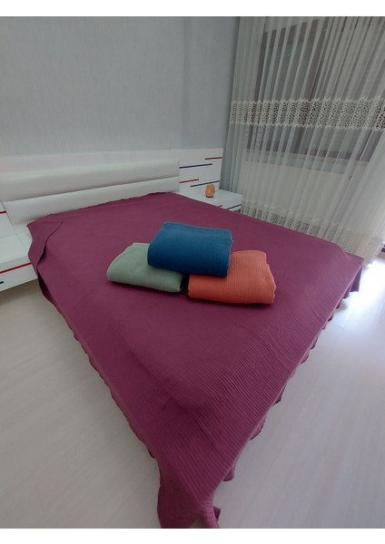 Çift Kişilik Müslin Pike Mürdüm