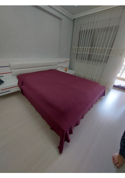 Çift Kişilik Müslin Pike Mürdüm