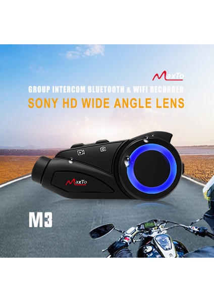 Maxto M3S Serisi 2k Fhd 1440P Kameralı Intercom Motosiklet Kask Intercom