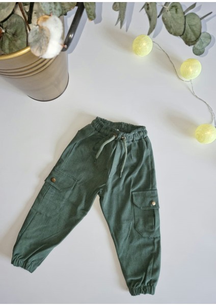 Erkek Çocuk Yeşil Kargo Jogger Pantolon