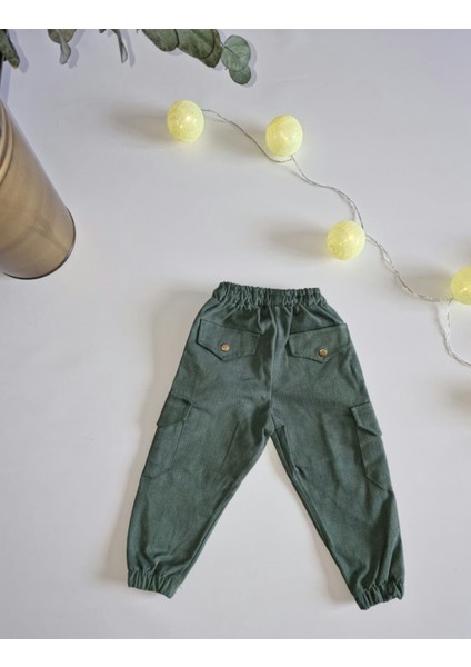Erkek Çocuk Yeşil Kargo Jogger Pantolon