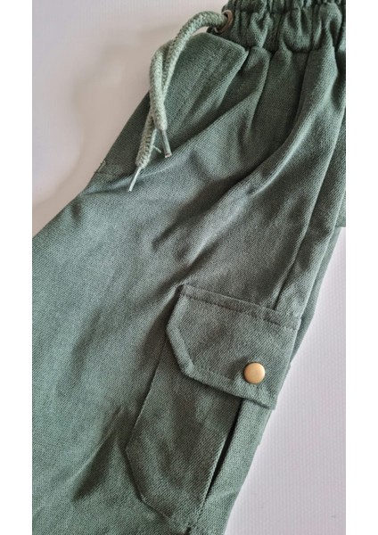 Erkek Çocuk Yeşil Kargo Jogger Pantolon