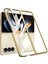 Samsung Galaxy Z Fold 4 Kılıf Kenarları Renkli Darbe Emici Katlanabilir Parlak Sert Şeffaf Kapak 2