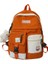 Orange Üniversite Öğrencisi Kadın Harajuku Sırt Çantası Sevimli Rozet Okul Çantası Kitap Bayan Kawaii Sırt Çantası Naylon Kız Trendy Moda Çanta Kadın Yeni (Yurt Dışından) 1