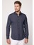 Slim Fit Pamuklu Kolay Ütü Çizgili Lacivert Erkek Gömlek 1
