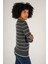 Kadın Füme Linxli Ajurlu Çizgili Bisiklet Yaka %100 Pamuk Kazak TRIST-6142 2