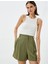 Mini Şort Yüksek Bel Cep Detaylı Düğmeli Viskon Karışımlı 2