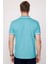 Erkek Polo Yaka Slim Fit Yaka ve Kol Şeritli Pike Turkuaz Tişört 5