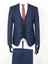 Slim Fit Sivri Yaka-Çift Yırtmaç Lacivert Kareli Drop 6 Yelekli Takım Elbise 2