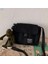 Siyah Kurbağa ile Tuval Kızlar Için Crossbody Çanta Küçük Çanta Omuz Çantası Rahat Kadın Çantası Düz Renk Kadın Messenger Çanta Kolye ile (Yurt Dışından) 1