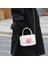 Beyaz Pembe Kalp Girly Küçük Kare Omuz Çantası Moda Aşk Kadın Tote Çanta Çanta Kadın Zincir Üst Kolu Messenger Çanta Hediye (Yurt Dışından) 1