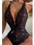 Kadın Bacak Arası Açık Dantel Tül Babydoll - Çapraz Askı Detaylı Şık Gecelik - Tek Parça İç Çamaşırı Bodysuit - 7300 2
