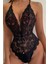 Kadın Bacak Arası Açık Dantel Tül Babydoll - Çapraz Askı Detaylı Şık Gecelik - Tek Parça İç Çamaşırı Bodysuit - 7300 3