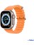 2 Adet 42-49mm Yeni Nesil Apple Uyumlu Akıllı Saat Kordonu Silikon Beyaz ve Turuncu 2