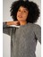 Kadın Gri Saç Örgülü Bisiklet Yaka Yün Kazak TRIST-6144 5