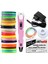 Pembe Renk 3D Pen Kalem Yazıcı ve 10 Metre Pla Filament (10 Renk x 1 Metre) 1